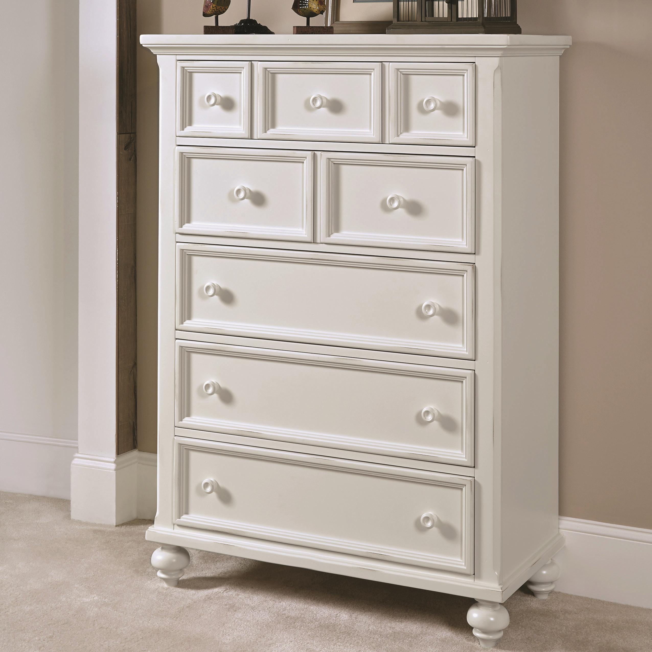 American Drew Lynn Haven 8Drawer Chest with Bun Feet Stoney Creek Furniture Drawer Chests